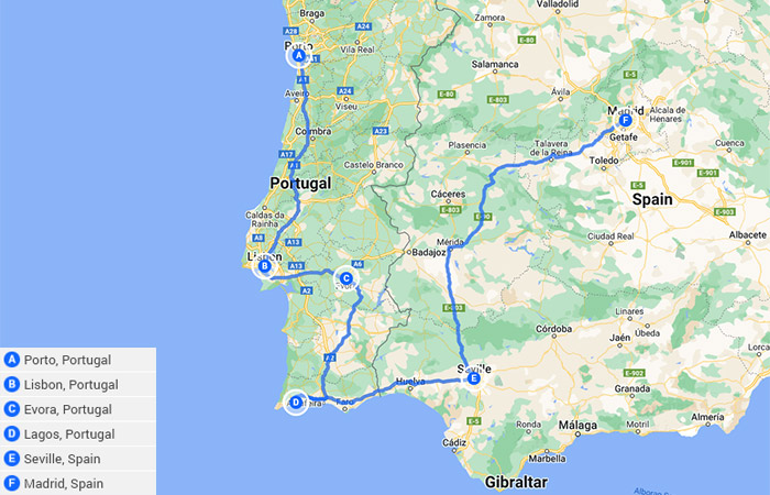 Oporto, Lisboa, Algarve y Sevilla 21 Días