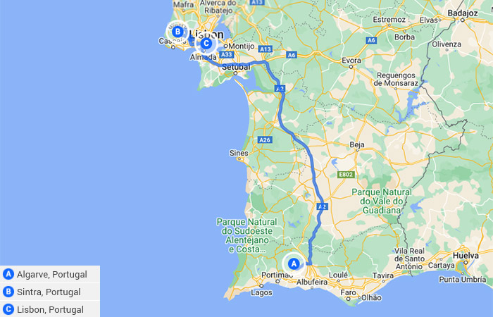 Aventura en Portugal continental y las Azores 10 días Mapa