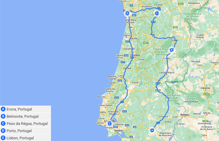 La herencia judía de Portugal 10 días Mapa