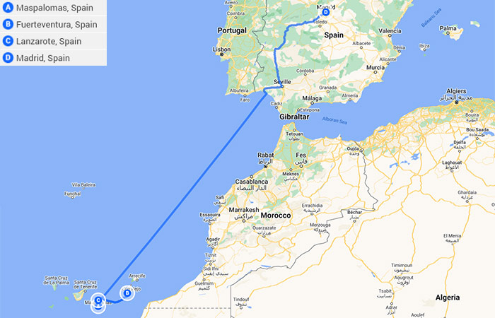 Mapa - Explorando las Islas Canarias De Gran Canaria a Madrid - 12 Días