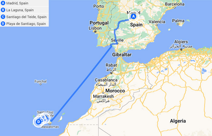 Mapa - Explora Madrid y Canarias Tenerife y La Gomera - 15 Días