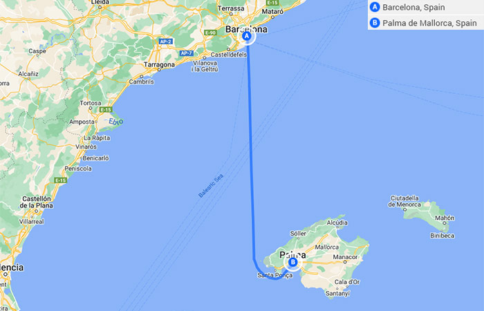 Mapa - Lo más destacado de Barcelona y Mallorca ciudades, playas y montañas - 8 días