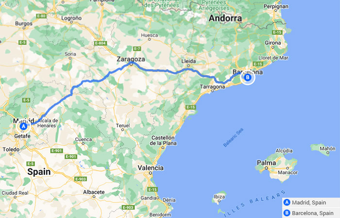 Mapa - Madrid y Barcelona fuera de los caminos trillados - 9 días